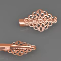 Copper Jewelry Hair Clips With Intricate Filigree Design And Elegant Ornate Patterns