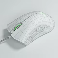 Ergonomic Black Wired Gaming Mouse With Green Light And USB Cable Design 3d model