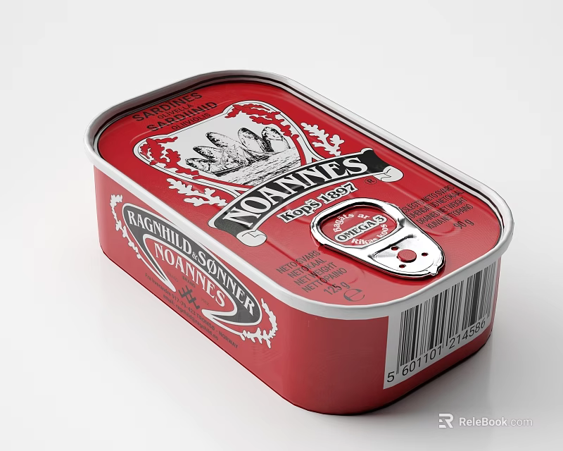 JONES Traditional Scotch Smoked Haddock in Red Can with Easy Open Lid Package 3d model 