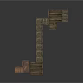 Wooden Walkway Structure With Multiple Platforms And Railings Design