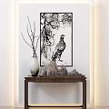 New Chinese-style End View Table Entrance Cabinet 3d model