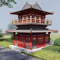 Chinese-style ancient pavilion attic building 3d model