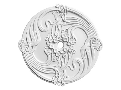 European-style lamp panel gypsum component carved 3d model