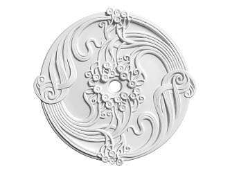 European-style lamp panel gypsum component carved 3d model