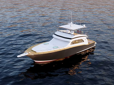 Small Yacht Fishing Boat Fefman 58 Yacht 3d model