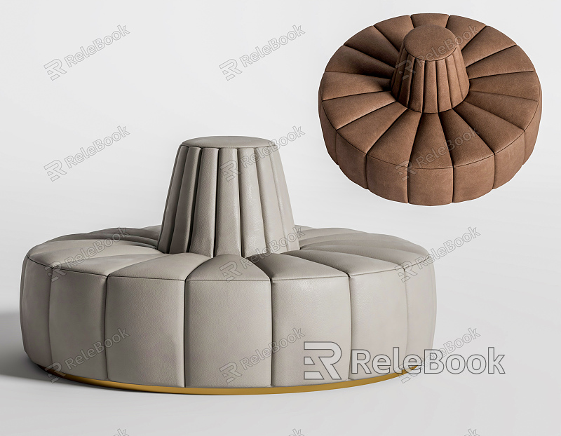 Multiplayer sofa Round sofa Public sofa model