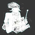 Car Engine With Silver And Orange Components Intake Manifold And Exhaust Pipes