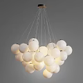 Modern Hanging Chandelier With White Spherical Lamps For Stylish Interior Decor