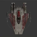 Futuristic Scifi Combat Starfighter With Red White Accents And Twin Cannons Detailed Design