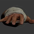 Human Hand And Wrist Wrapped In White Bandage For Medical Care Treatment