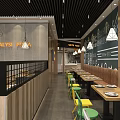 Salysi Pizza Restaurant Modern Interior With Open Kitchen Wooden Counter And Pizza Displays