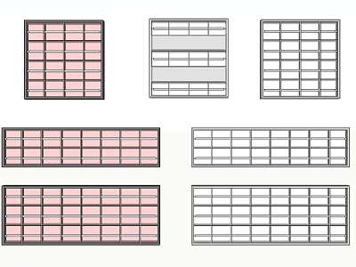 Various Grid Lamps Designs With Different Grille Patterns And Color Options For Interiors 3d model