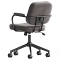 Modern Home Office Desk And Chair Set With Grey Velvet Chair Black Metal Frame And Wheels
