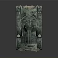 Green Military Tank With Gun Turret Tracks And Antennas On Gray Background
