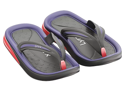 Livox AX7 Purple Black Red Flip Flops With Non Slip Sole And Comfortable Design 3d model