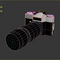 3D Rendered Computer Webcam With Black Silver Body And Long Lens Design