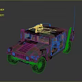 Military Camouflage Off Road Vehicle With Roof Antenna And Rugged Design