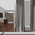 Hotel Guest Room Modern Interior With Large Bed White Sofa Wooden Flooring And TV