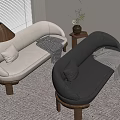 Casual sofa multi-person sofa 3d model