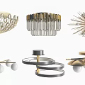 Modern Ceiling Lights With Crystal Bar Starburst And Ring Design Styles 3d model