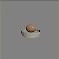 Fresh Brown Egg Displayed On White Octagonal Tray Against Dark Background