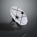 Metallic Satellite Dish Antenna With Support Structure And Communication Signal Receiver