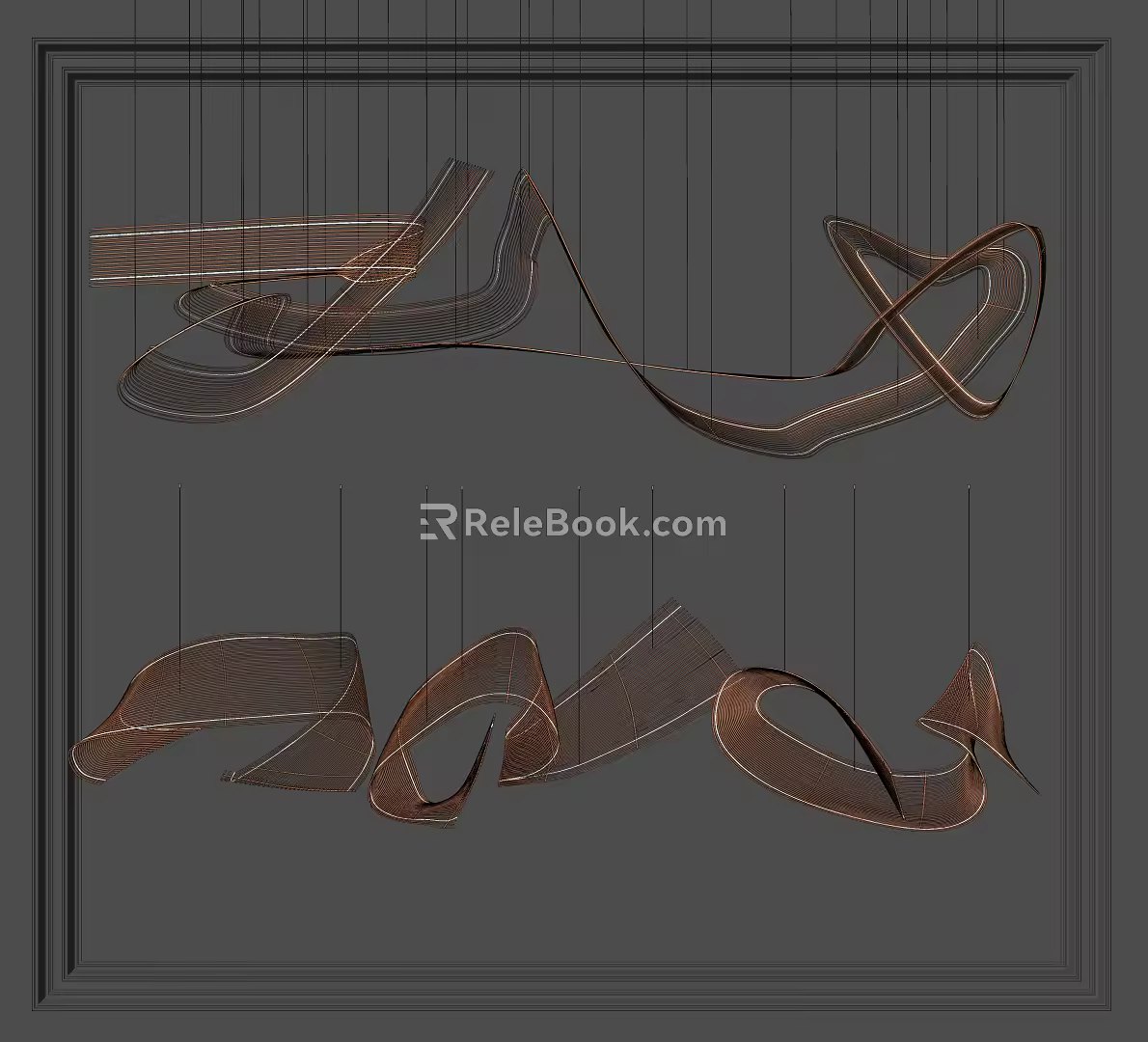 Modern shaped chandelier 3d model