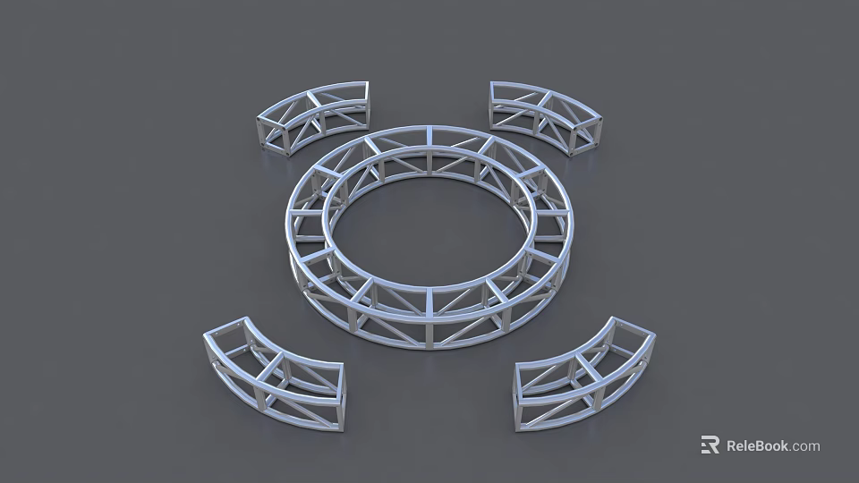 Commercial Metal Frame Equipment With Circular Structure And Curved Trusses For Events 3d model 