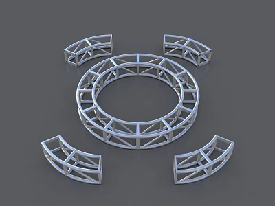 Commercial Metal Frame Equipment With Circular Structure And Curved Trusses For Events 3d model
