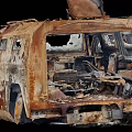 Rusted Military Vehicle With Open Door Damaged Body And Worn Rusty Exterior