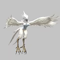 Mythical Avian Game And Movie Character With White Feathers Large Wings And Sharp Claws