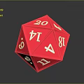 Red Polyhedral Commercial Equipment Dice With Numbered Faces For Business And Gaming Events