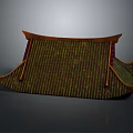 Traditional Chinese Architectural Roof Structure With Wooden Frames And Tile Patterns