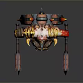 Fierce Warrior Monster Character With Spiked Shell Horns Dual Axes And Red Accents