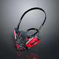 Modern LED Headlamp With Red Black Design And Adjustable Strap