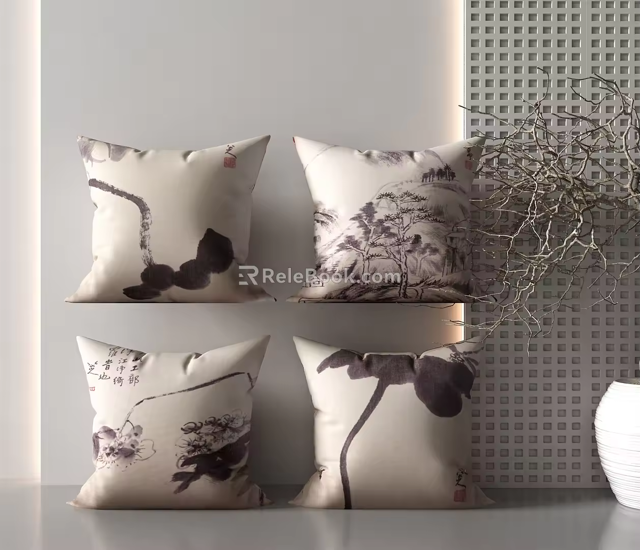 New Chinese Pillow 3d model