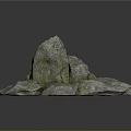 Natural Stacked Stone Rock Formation With Rough Surface And Gray Texture