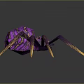 3D Rendered Purple Spider Character With Golden Patterned Legs And Vibrant Body Design