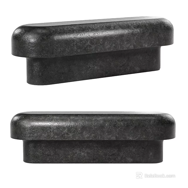 Modern Black Sofa Bench With Textured Surface For Living Room Decor 3d model