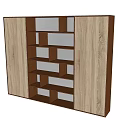 Wooden Bookcase With Double Light Wood Grain Doors And Multiple Open Shelves