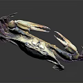 Colorful Glass Crab Sculpture With Vibrant Blue Purple Hues And Open Claws