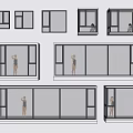 modern floor-to-ceiling window balcony floor-to-ceiling window bay window flat window combination 3d model