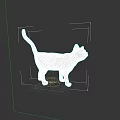 Realistic Orange White Cat 3D Model Standing On Black Background 3d model