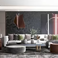 Modern Sofa Coffee Table Combination Sofa Coffee Table 3d model