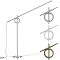 Modern Minimalist Metal Floor Lamp With Ring Design In Silver White And Gold Styles