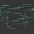 Gray Plastic Component With Hexagonal Edges Top Protrusions And Square Base