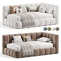 Modern Sofa Bed Design With Soft Pillows Cozy Blanket And Multiple Color Options 3d model