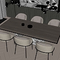 Modern Dining Table and Chair 3d model