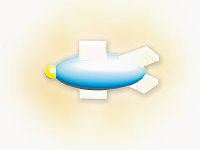 Modern Blue Ceiling Light With Yellow Light Source And White Accents 3d model
