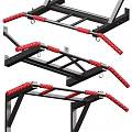 Multi Functional Sports Equipment With Pull Up Bar Red Pads And Medicine Balls